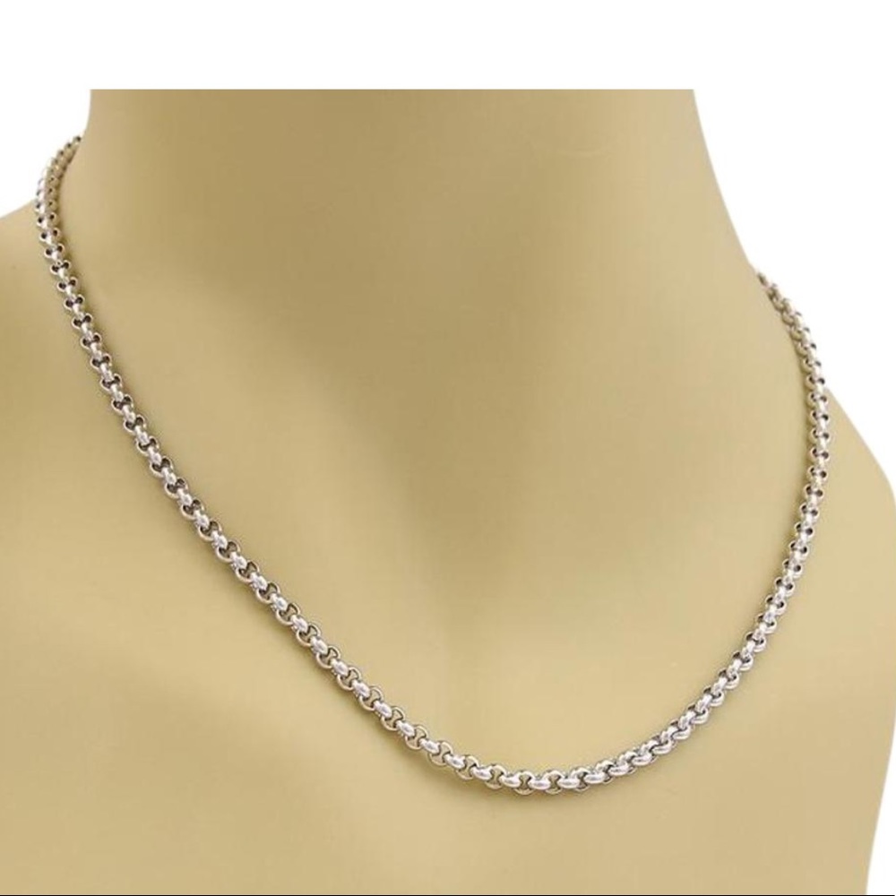 Chopard 18K White Gold Rolo Chain Necklace 16.75''